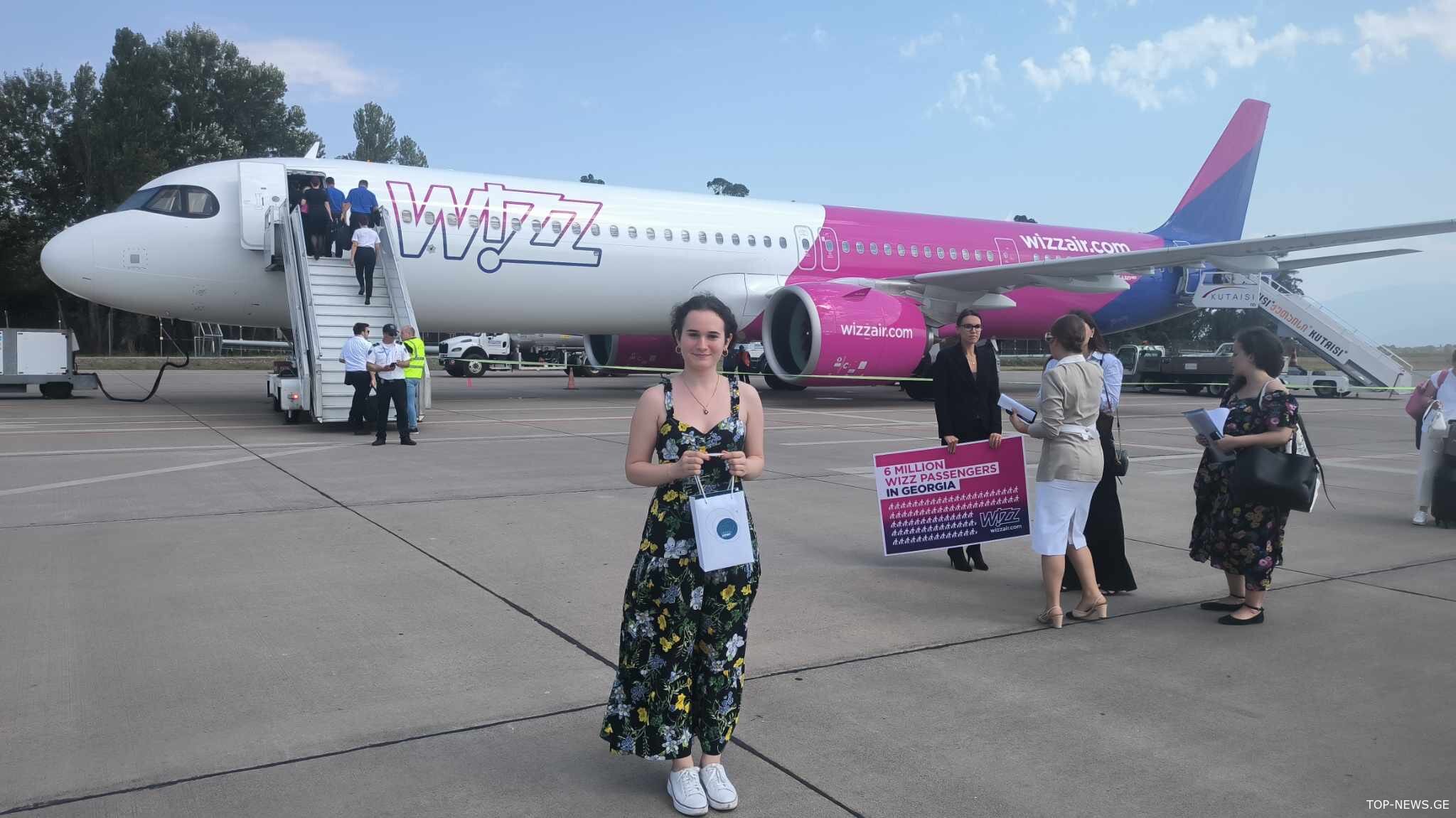 ქუთაისის საერთაშორისო აეროპორტში Wizz Air-ის მეექვსე მემილიონე მგზავრი დაასაჩუქრეს