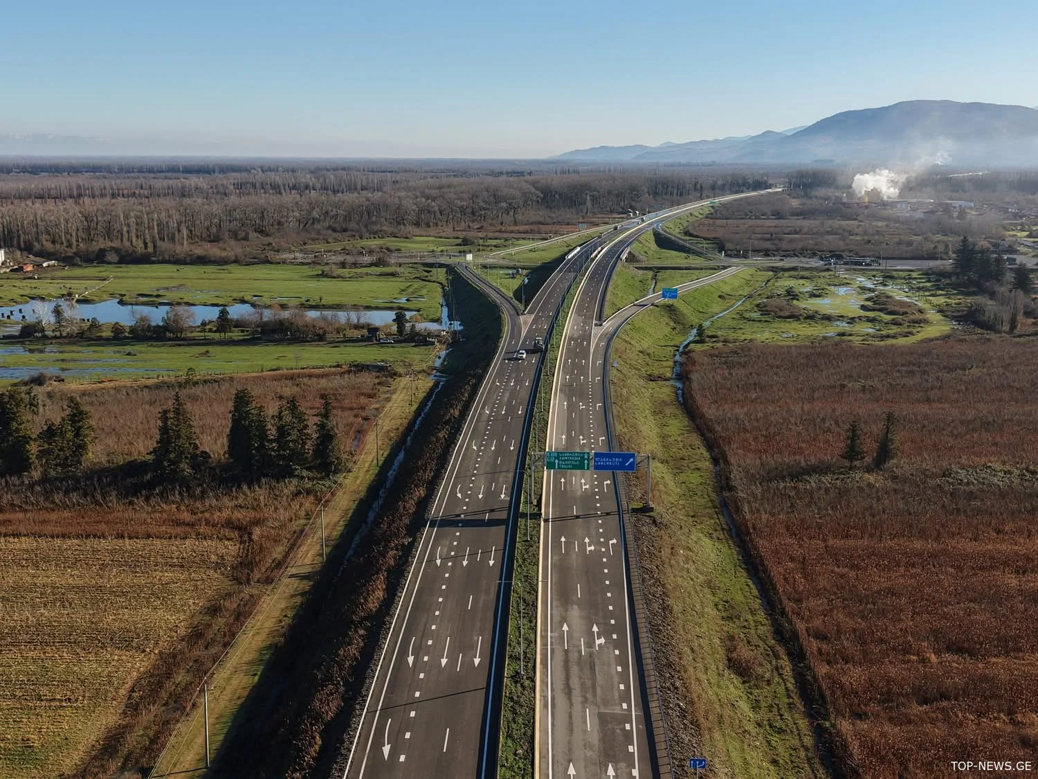 სამტრედია-გრიგოლეთის ჩქაროსნულ მაგისტრალზე ავტოტრანსპორტისთვის ლანჩხუთი–ლესას 8 კმ-იანი, 4-ზოლიანი ახალი მონაკვეთი გაიხსნა