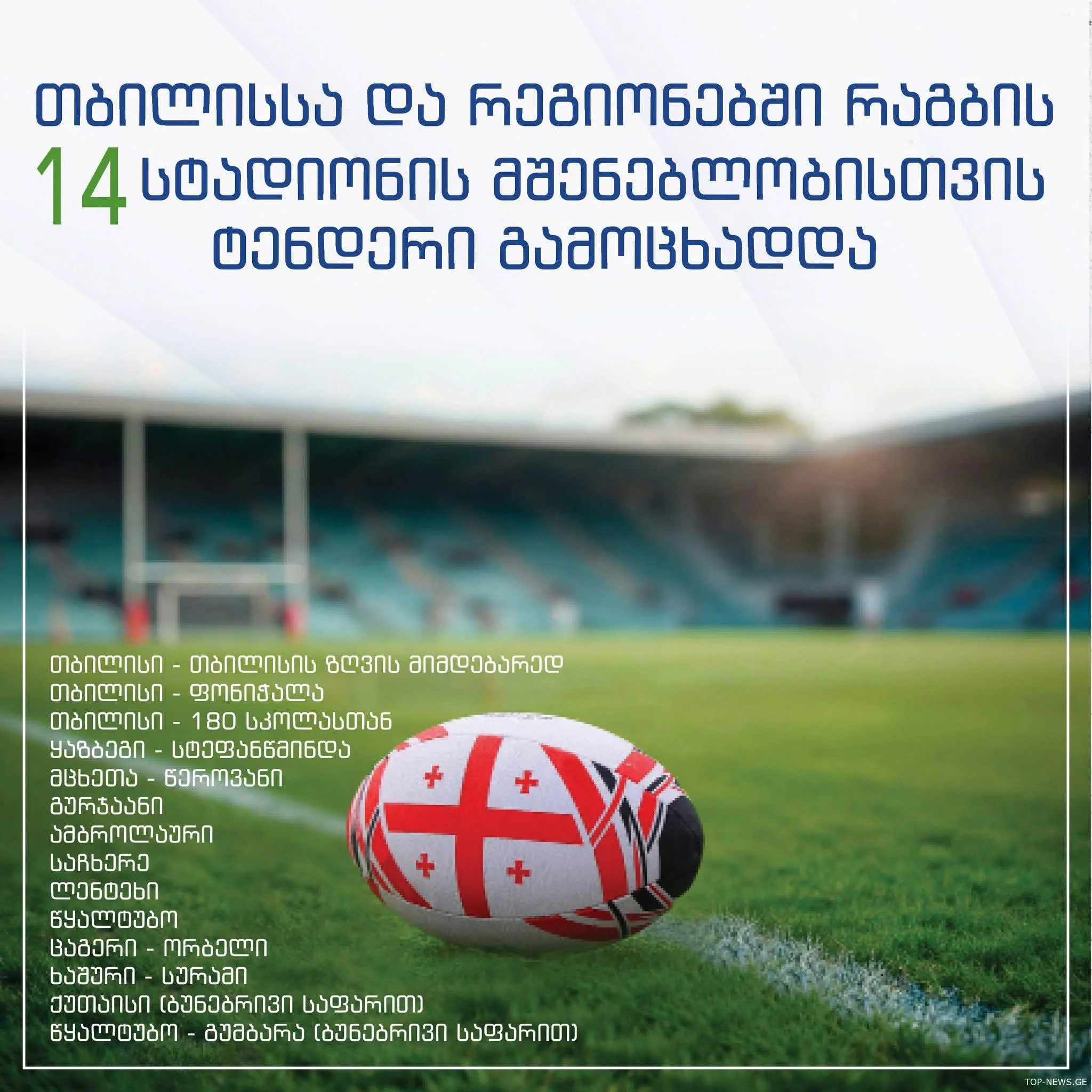 ამბროლაურში, ლენტეხსა და ცაგერში რაგბის მოედნები აშენდება