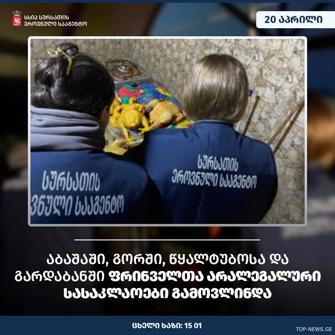 წყალტუბოში ფრინველთა არალეგალური სასაკლაო გამოვლინდა