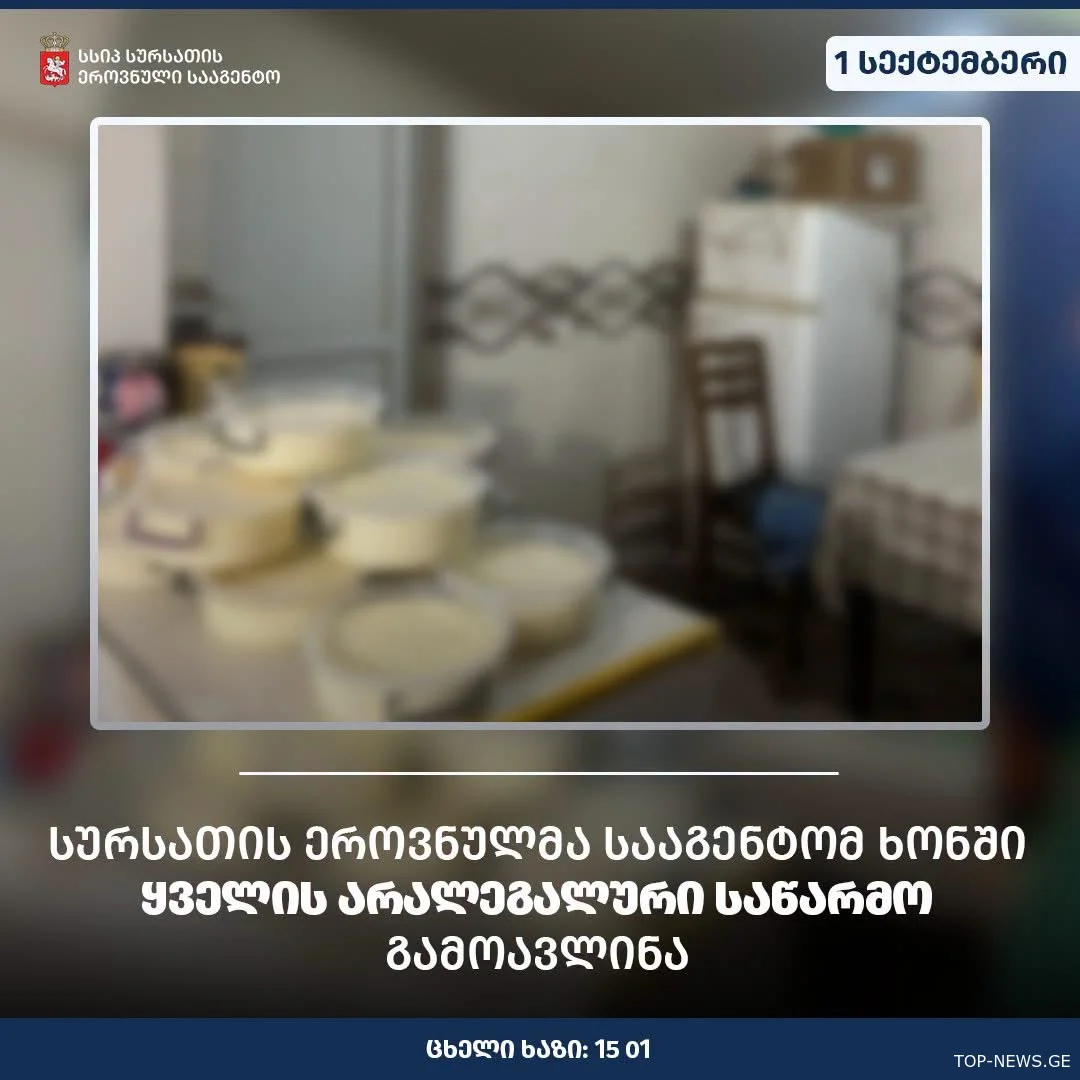 ხონში ყველის უკანონო საწარმო აღმოაჩინეს