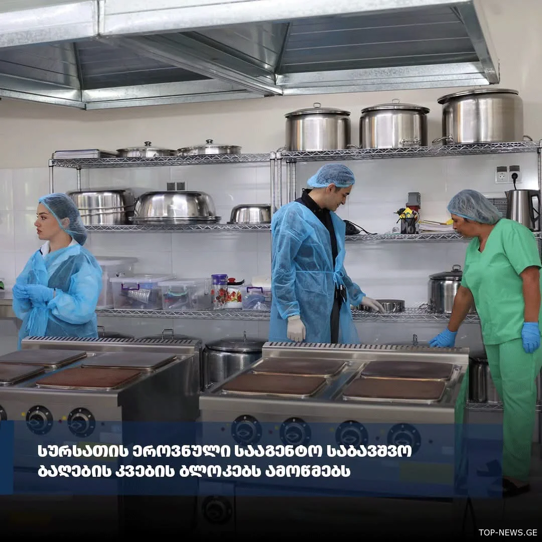 სურსათის ეროვნული სააგენტო საბავშვო ბაღების კვების ბლოკებს ამოწმებს